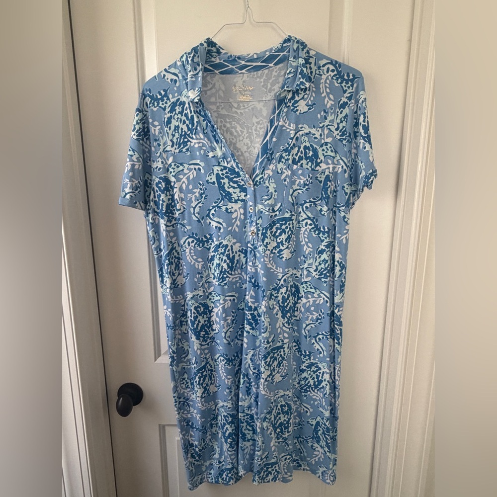 NEW Lilly Pulitzer Sadie Polo Dress UPF 50+ Turtley Awesome Dress size XL